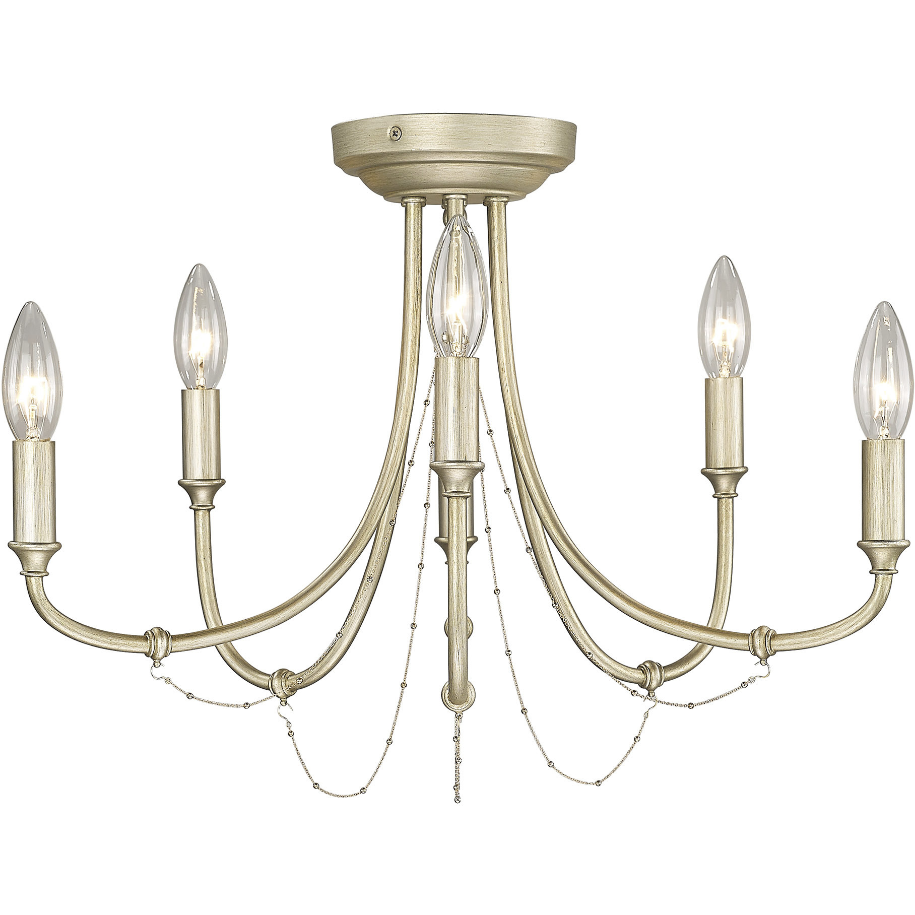 Kamila 6 Light 21 inch White Gold Semi-flush Ceiling Light